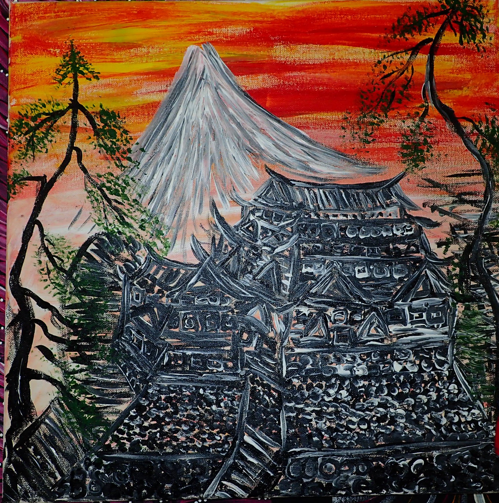 Mount Fuji Abstract Painting Views Of Fuji Series Titled Japan   FUJI SERIES 001 