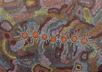 Michelle Possum's stunning Aboriginal artwork featured at our Cairns art gallery, showcasing unique cultural and artistic heritage.