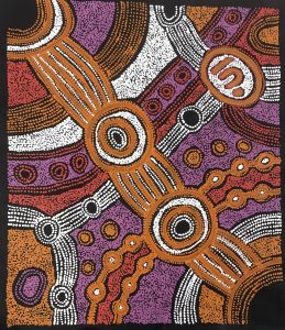 Pitjantjatjara artist Clarise Tunkin - Minyma Marlilu Tjukurrpa, Acrylic on Canvas